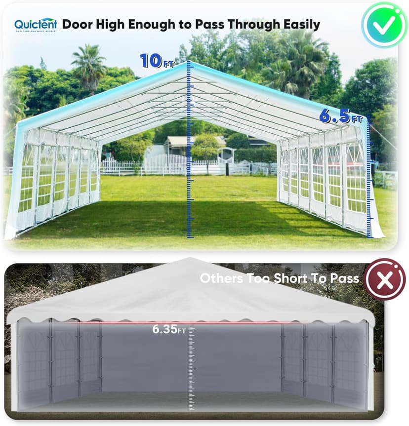 Quictent Premium 20x40 Party Tent Heavy Duty Outdoor Gazebo White Event Shelter Wedding Canopy Tent for Parties Carport BBQ with Removable Sidewall Windows & Storage Bags