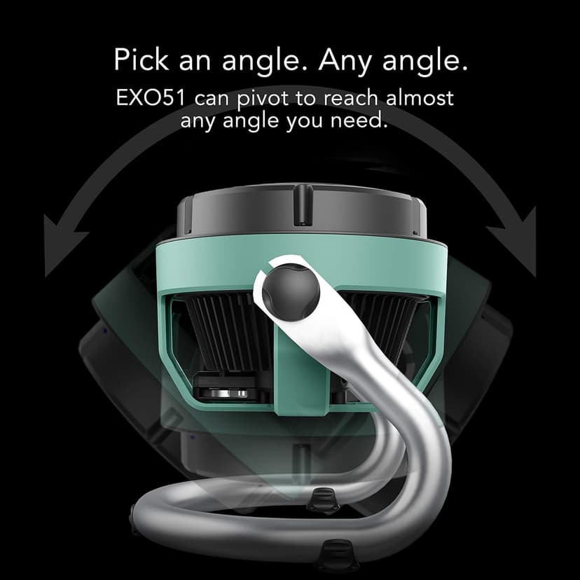 Vornado EXO51 Heavy Duty Air Circulator Shop Fan with IP54 Rated Dustproof and Water-Resistant Motor, Green, CR1-0389-17, Medium