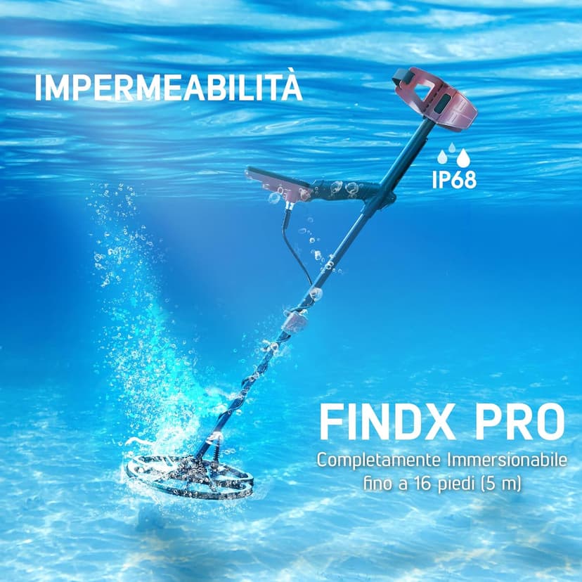 Nokta Findx Pro Metal Detector for Adults, Professional Lightweight Waterproof Gold Detector, Pinpoint, USB Rechargeable, Backlit LCD, Complete Kit with Headphones, Carrying Bag, Premium Digger