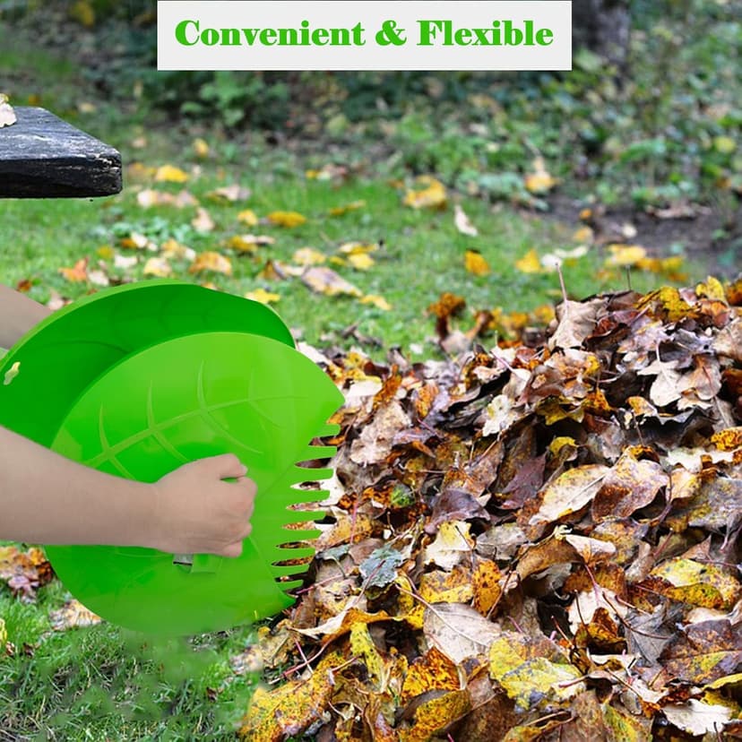 Eastrans 1set Leaf Scoops and Hand Rakes,Leaf Claws for Picking up Leaves,Grass Clippings and Lawn Debris,Light Green,2pcs