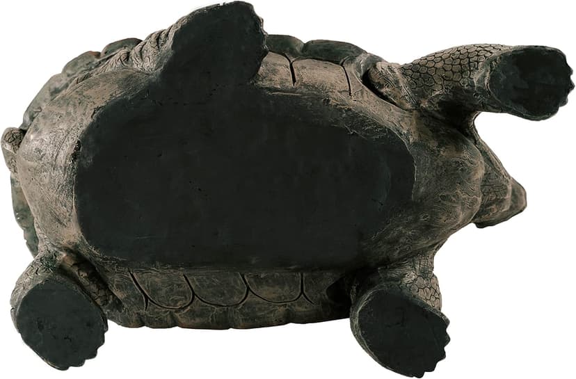 XBrand 28" L Brown and Black Concrete/MgO Walking Tortoise Statue, Indoor or Outdoor Décor, Garden Sculptures, Turtle Garden Statue