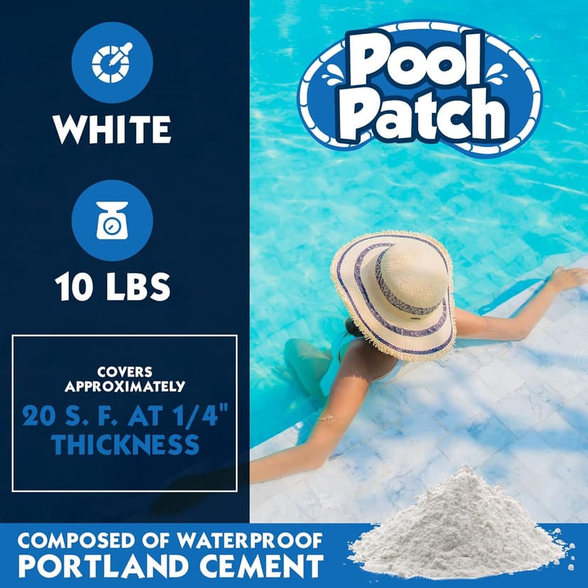 Pool Patch Pool Tile Thinset Adhesive Repair Kit 10 lb - Easy to Mix and Apply Thinset Formula - Perfect to Glue Pool Tile - Quick-Drying, Extra Strong Bond - (coverage: approx. 20 sq. ft)