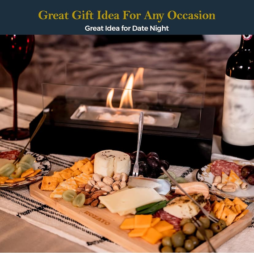 Tabletop Fire Pit with Smores Maker Kit Portable Indoor/Outdoor Mini Small Fireplace Table Top Decor Home Patio Balcony Backyard Gifts for Women Mom Her Wedding Mothers Day Housewarming Birthday Gift