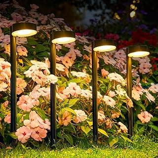 8 Pack Solar Pathway Lights - Modern Waterproof 12 LED Outdoor Solar Lights for Yard, Up to 12 Hrs