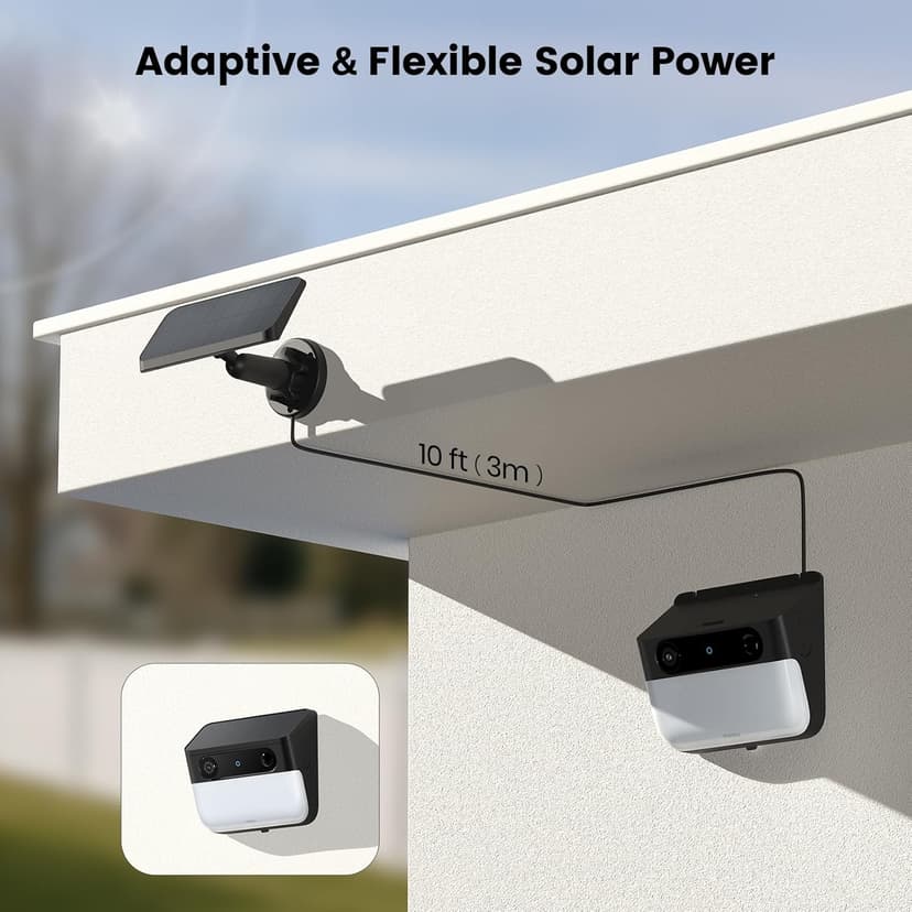AOSU Solar Wall Light Cameras, 3K Security Cameras Wireless Outdoor, Battery Powerd Enhanced AI Detection for Fences & Parking, Easy Setup, Color Night Vision, No Monthly Fee [2.4G+Bluetooth]