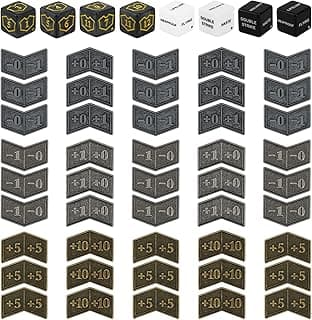 53Pcs MTG Antique Metal Buff Counter Tokens & MTG Keyword/Counters Dice Set, Magic Card Creature Stats or Loyalty Counter for TCG Card Gaming Accessories with Velvet Bag & Box