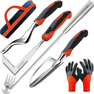 Weed Puller Garden Tools Set Grandpas Hand Weeder Tool, Gardening Portable Weed Pulling Tool 5 Pack, Detachable Dandelion Weed Puller Root Remover Tool for Garden with Long Handle- Garden Gifts