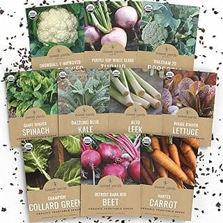 Organic Cold & Hardy Seeds Variety Pack - 10 Individual Packs - 2025 Season - Caulifower, Turnip, Kale, Carrots and More! for Indoor & Outdoor Planting (Non-GMO, Certified Organic)