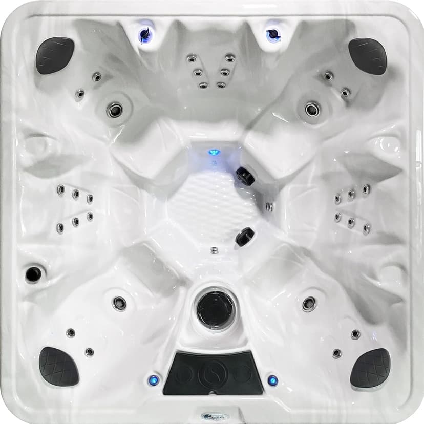 Insight Outdoor Hot Tub, 7-Person 34-Jet, 86-Port Non-Lounger Acrylic Spas with Ice Bucket by Aqualife by Strong Spas