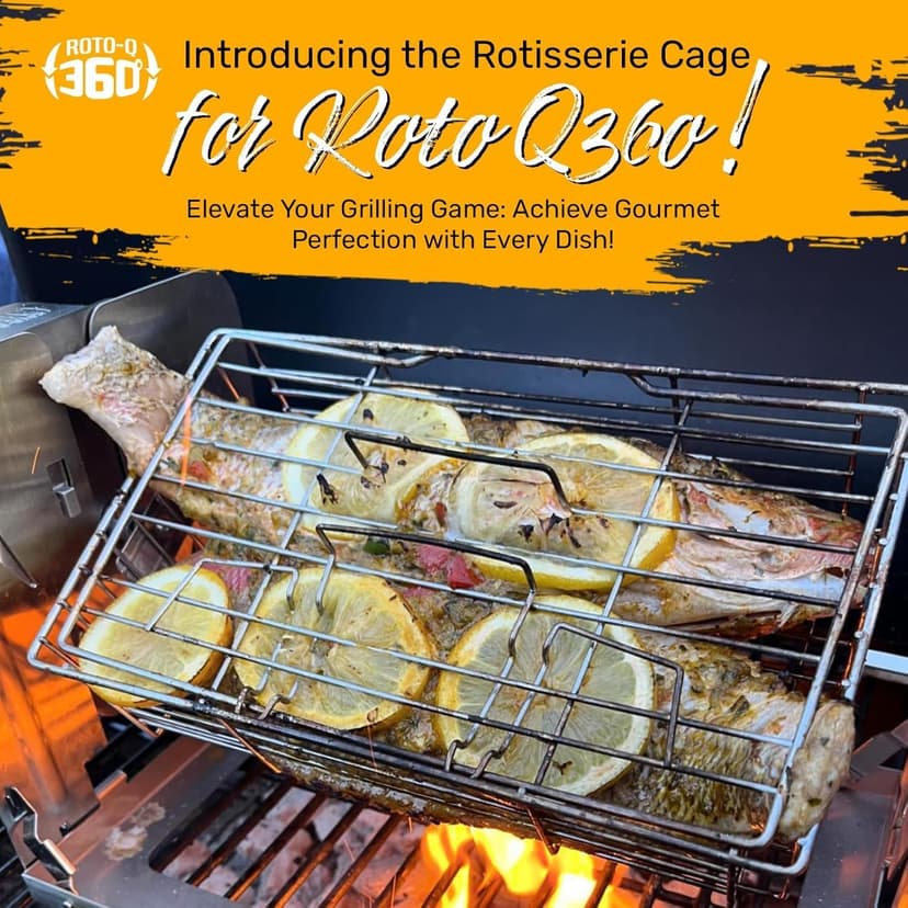 Family Bundle Rotisserie Kit - Non-Electric Wind-Up Spit Roaster with Rotisserie Basket, Flat Cage, Skewer Set, and Cooking Mat for Grills, Ovens, and Smokers - Indoor & Outdoor BBQ Use