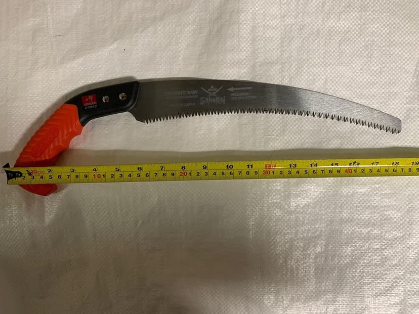 Kanzawa Samurai Ichigeki Pruning Saw 330mm C-330-LH with Ergo Grip (Orange) w/sheath Made in Japan
