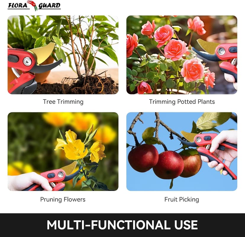 FLORA GUARD Bypass Pruning Shears, Garden Shears Heavy DutyTree Trimmers & Garden Clippers with Ergonomic Handle, Ideal Hand Pruners for Gardening, Shrubs & Branch Cutting.（HC202）