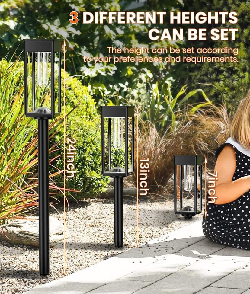 Super Bright Solar Pathway Lights Outdoor,8 Pack Solar Lights Outdoor,IP65 Waterproof Solar Garden Lights Solar Powered Landscape Lighting for Yard Patio Walkway Driveway Pathway (Cool White)