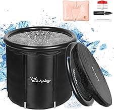 XL Ice Bath Tub for Athletes & Adults - 105 Gallons Ice Tub, Cold Plunge Tub with Cover for Indoor Outdoor, Ice Plunge Tub for Recovery & Cold Water Therapy - Black