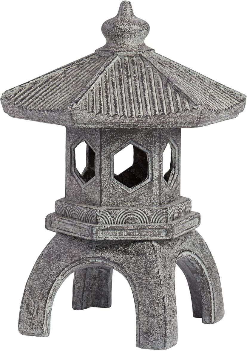 John Timberland Pagoda Statue Sculpture Asian Japanese Garden Decor Indoor Outdoor Front Porch Patio Yard Outside Home Balcony House Exterior Lawn Gray Old Faux Stone Finish Resin 16 1/2" Tall