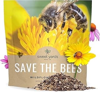 Bee Friendly Wildflower Seed Mix - Bulk 1 Ounce Packet - Over 7,500 Open Pollinated Seeds - Save The Bees!