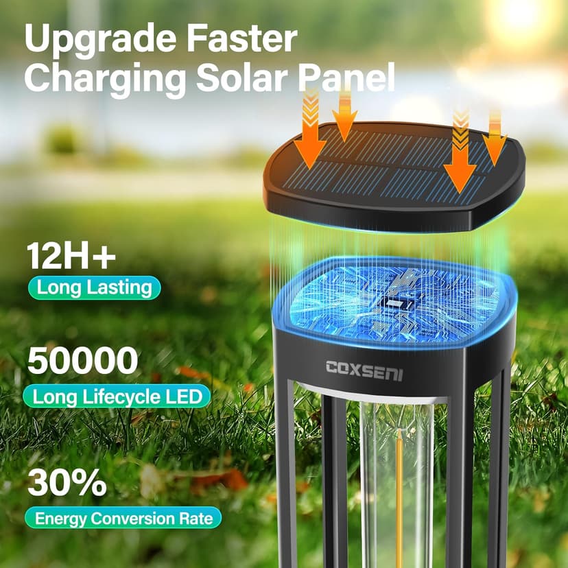 Solar Pathway Lights Outdoor 8 Pack, Bright Solar Path Lights Outside Waterproof, Sidewalk Lights Solar Powered Landscape Light for Walkway Driveway Lawn Patio Yard Garden