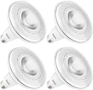 Sunco Outdoor LED Flood Light, Waterproof PAR38 LED Bulb, Dusk to Dawn, 120W Equivalent 15W, Exterior, Wet-Rated, 5000K Daylight 1250 LM, E26 Base, UL 4 Pack