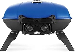 Napoleon TravelQ 285 Portable Propane Gas Grill, Blue - 2 Burners, For Tailgating, Camping, And Small Outdoor Spaces