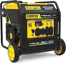 Champion Power Equipment 9000-Watt Electric Start Tri Fuel Home Backup Portable Open Frame Inverter Generator with Quiet Technology and CO Shield