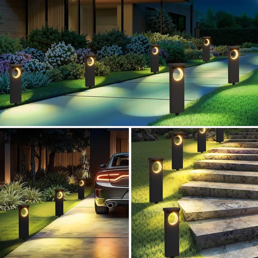 Unique Moon-Shaped Solar Lights Outdoor Moonlight Pattern