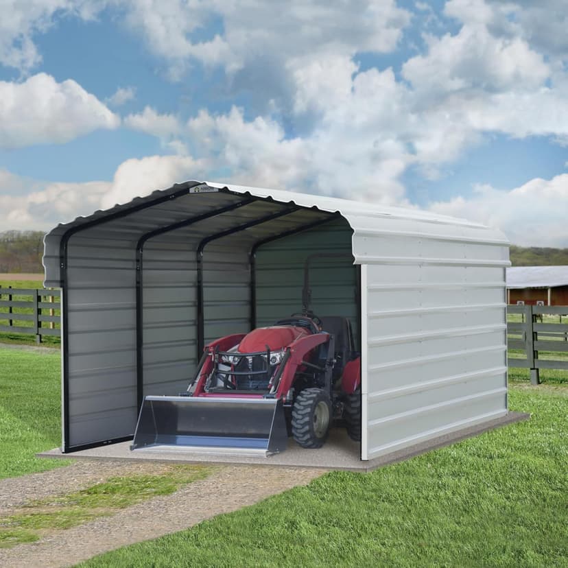 Arrow 20x29x9 3 Sided Carport Eggshell