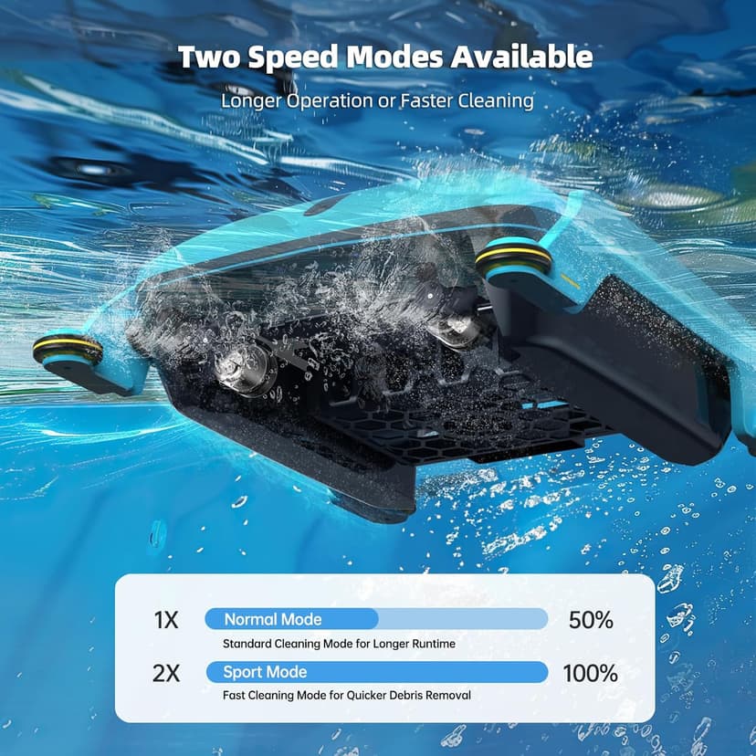 Solar Pool Skimmer Robot: Automatic Cordless Robot Solar Powered Pool Skimmer Cleaner for Pool Surface with Dual Charging Options Path Optimization Two Speed Modes Saltwater Compatibility