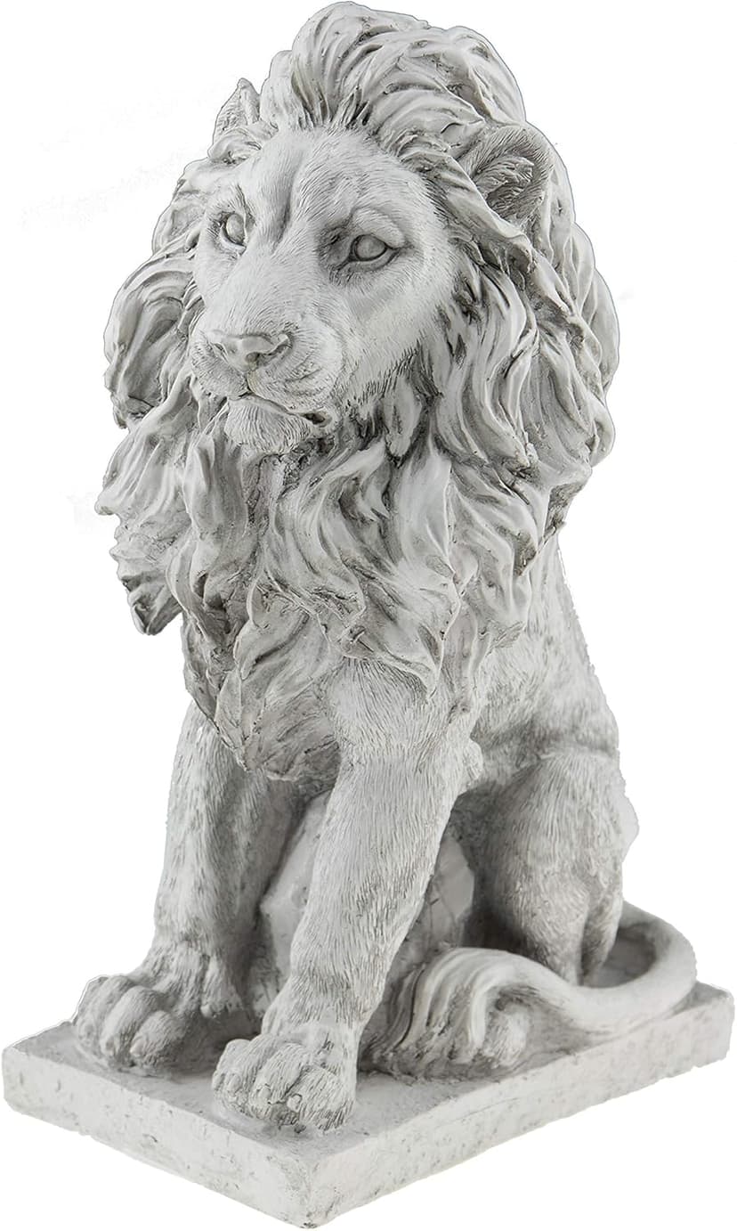Lion Resin Garden Statue | Outdoor Indoor Figurine Gift Decoration for Home Décor, Patio, Yard, and Garden