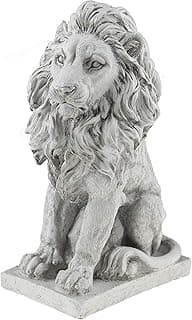 Lion Resin Garden Statue | Outdoor Indoor Figurine Gift Decoration for Home Décor, Patio, Yard, and Garden