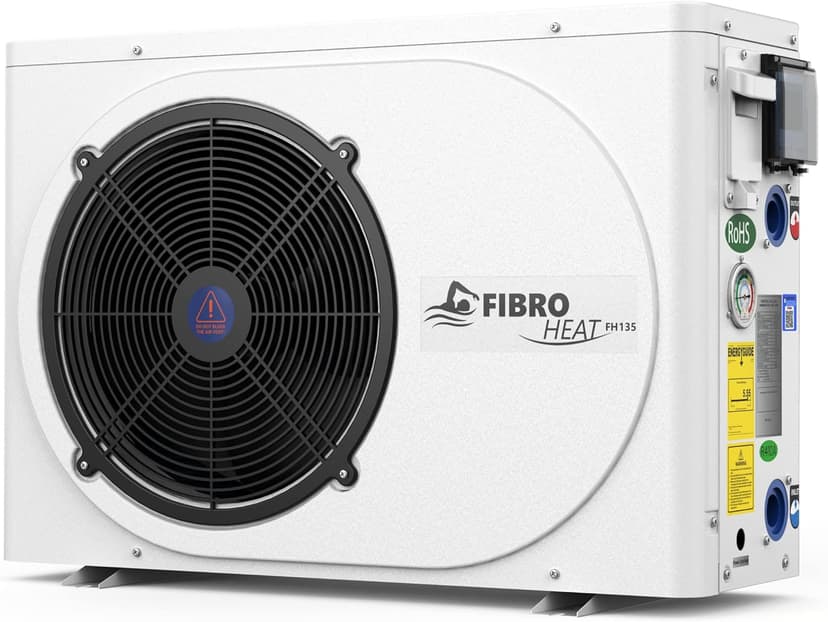 FibroPool Swimming Pool Heat Pump - FH135 35,000 BTU - for Above and In Ground Pools and Spas - High Efficiency, All Electric Heater - No Natural Gas or Propane Needed