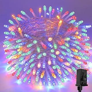 Multicolor 66FT String Lights Outdoor Indoor, 200 LED Upgraded Super Bright Christmas Lights, Waterproof 8 Modes Fairy twinkle Lights for Xmas Tree Party Wedding Garden Backyard Patio Tree(Multicolor)