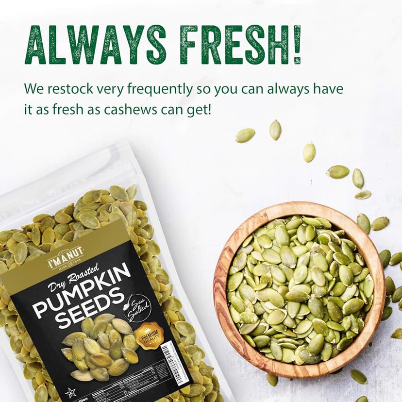 Oven Toasted Pumpkin Seeds with Sea Salt (Papitas) 48 oz (3 lb) Batch Tested Gluten & Peanut Free | No Oils | No PPO | Non GMO | Vegan and Keto Friendly | Premium Quality