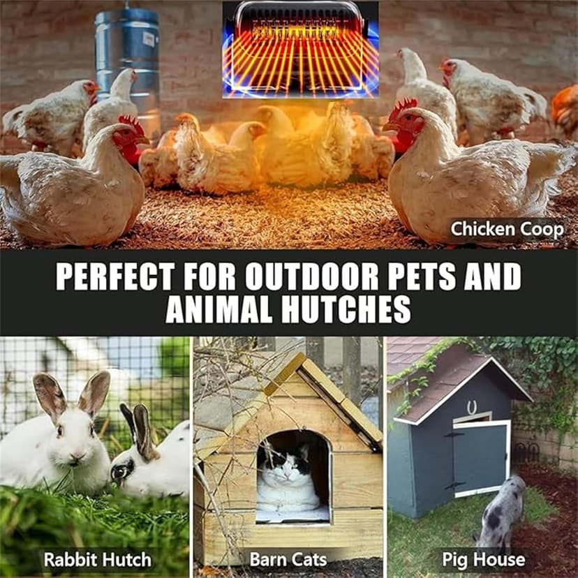 Chicken Coop Heater for Winter, Solar Powered Heater, Solar Heater for Chicken Coop Home Car Greenhouse, Solar Panel Heater with Overheating Protection for Chicken Kitten Puppy Pets