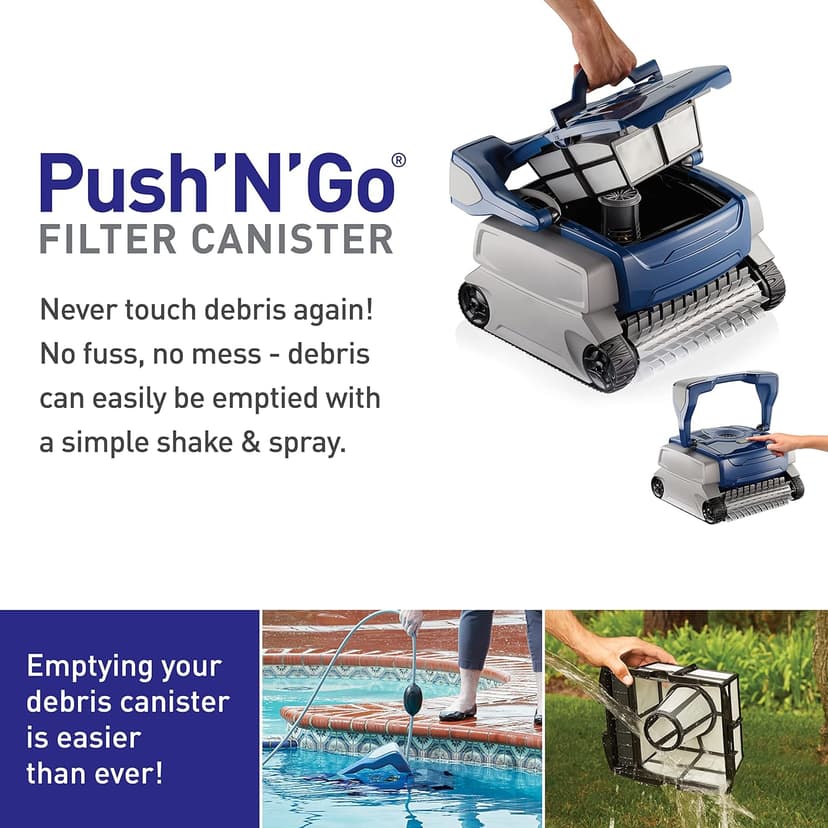 Polaris 8050 Sport Robotic Pool Cleaner, Automatic Vacuum for InGround Pools up to 40ft, Wall Climbing Vac w/ Strong Suction & Easy Access Transparent Lid