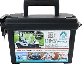 EXTREMEMIST Portable Misting System - 4 Mist Nozzles | Easy to Setup | 16 ft. Mist Line for Outdoor Patios, Golf Carts, Greenhouses, Canopy, Decks & More - Cools The air up to 30°F (17°C)!