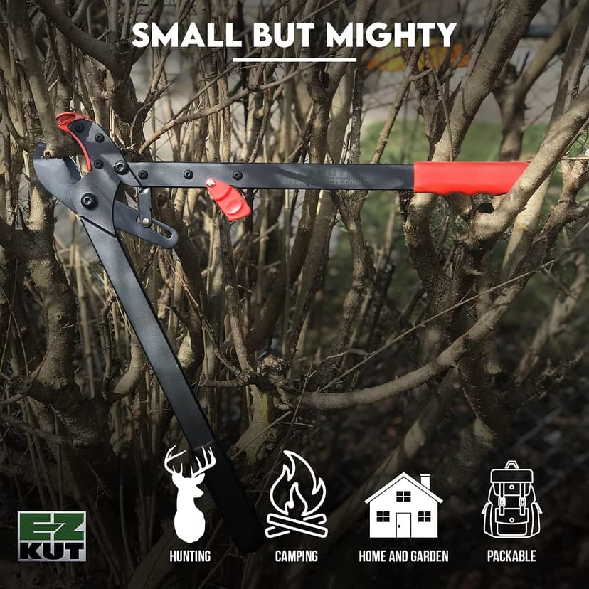 EZ Kut BranchCutter Anvil Loppers. Ratcheting Tree Cutter - Sub Compact Lightweight Packable Loppers best Tree Branch Cutter - Yard Tools Since 1988