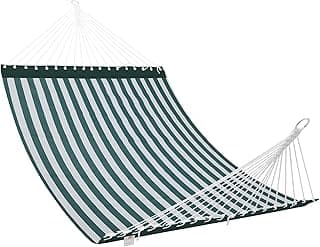 Patio Watcher 13 FT Quick Dry Textilene Hammock - Outdoor Double Hammock - Heavy Duty for Outside - 450 lbs Capacity - Green White