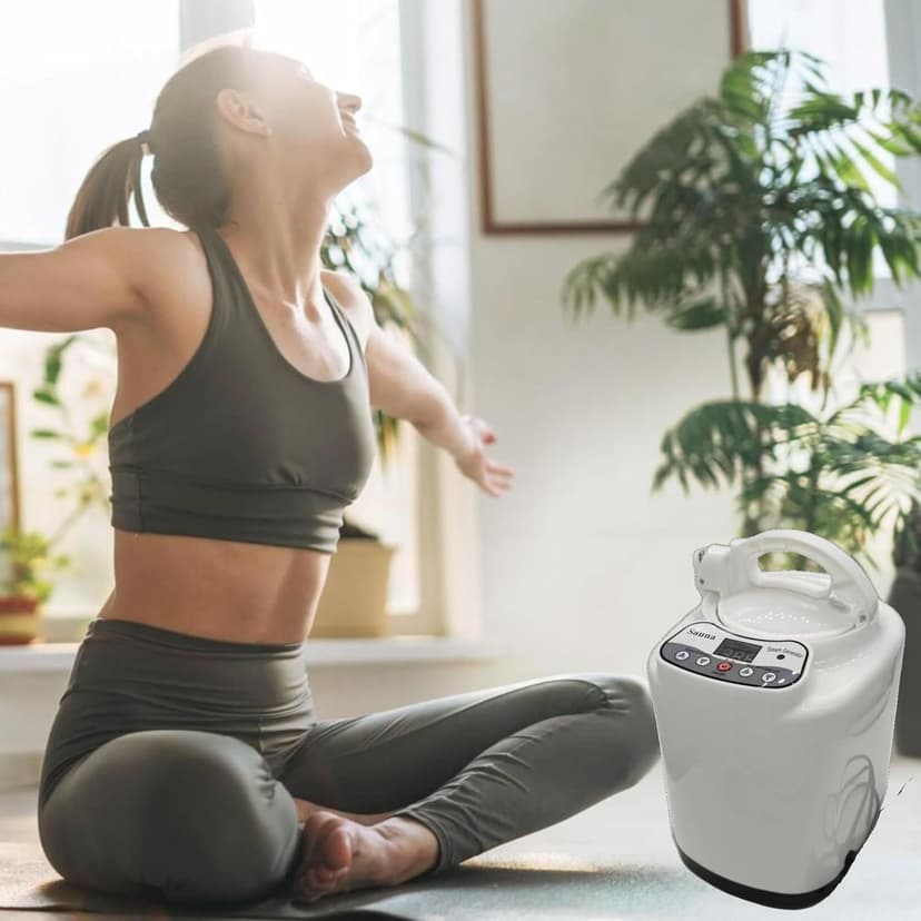 3L Sauna Steamer, Fcc Certified 3L & 1000W Steam Generator, Sauna Steamer Machine with Remote Control, Portable Sauna Steamer with Sturdy Lid and Explosion-Proof Interior, Black