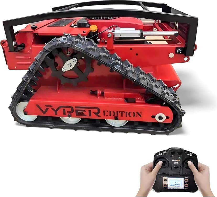 Remote Controlled Lawn Mower| 55° Slope Capability | Hybrid Self-Charging Dual Battery | Brushless Motors | Zero Turn | Adjustable Cutting Deck (Mower)