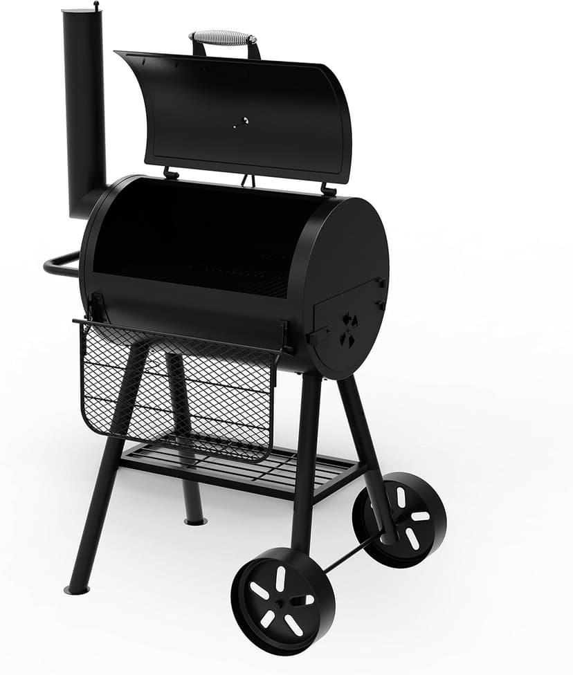 Dyna-Glo Signature Series DGSS443CB-D Heavy-Duty Compact Barrel Charcoal Grill, Black powder coat