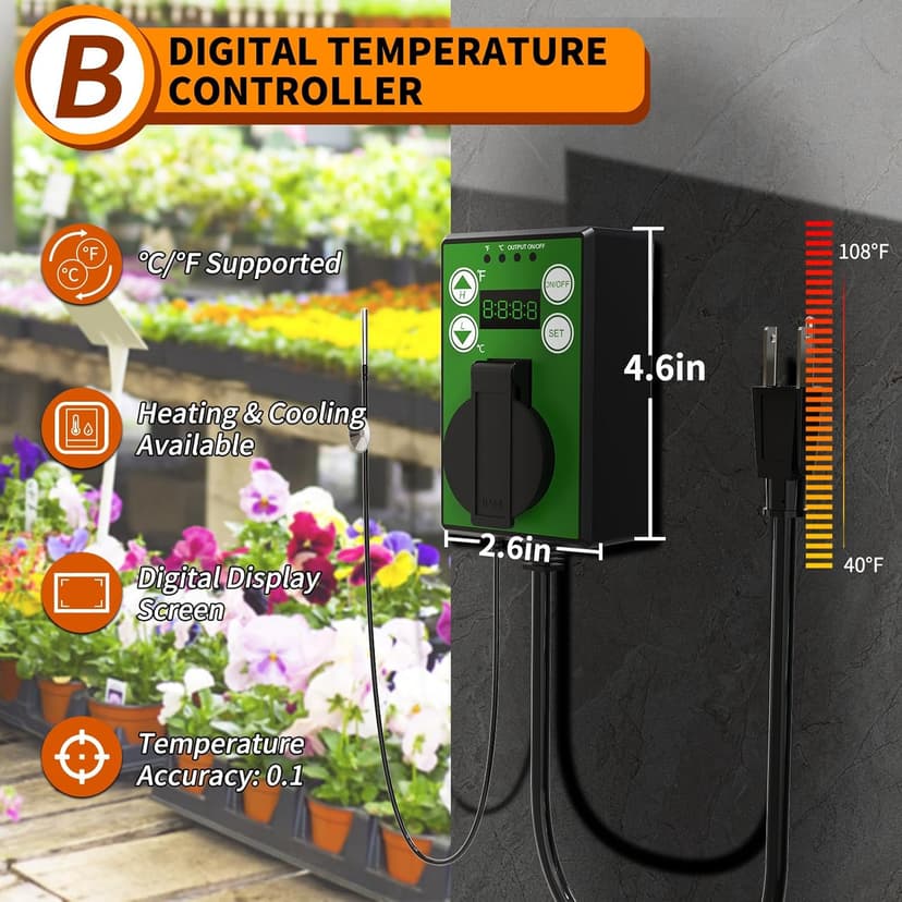 Buyplus Outdoor Heaters for Patio, 1500W Portable Space Heater with 3S Fast Heating, Overheat Protection, Electric Space Heater for Outdoor Indoor Use, Garage, Office, Bedroom, Greenhouse, Patio