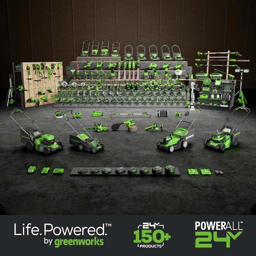 Greenworks 48V (2 x 24V) 20" Brushless Cordless (Push) Lawn Mower (LED Headlight), (2) 4.0Ah Batteries and Dual Port Rapid Charger Included (125+ Compatible Tools)