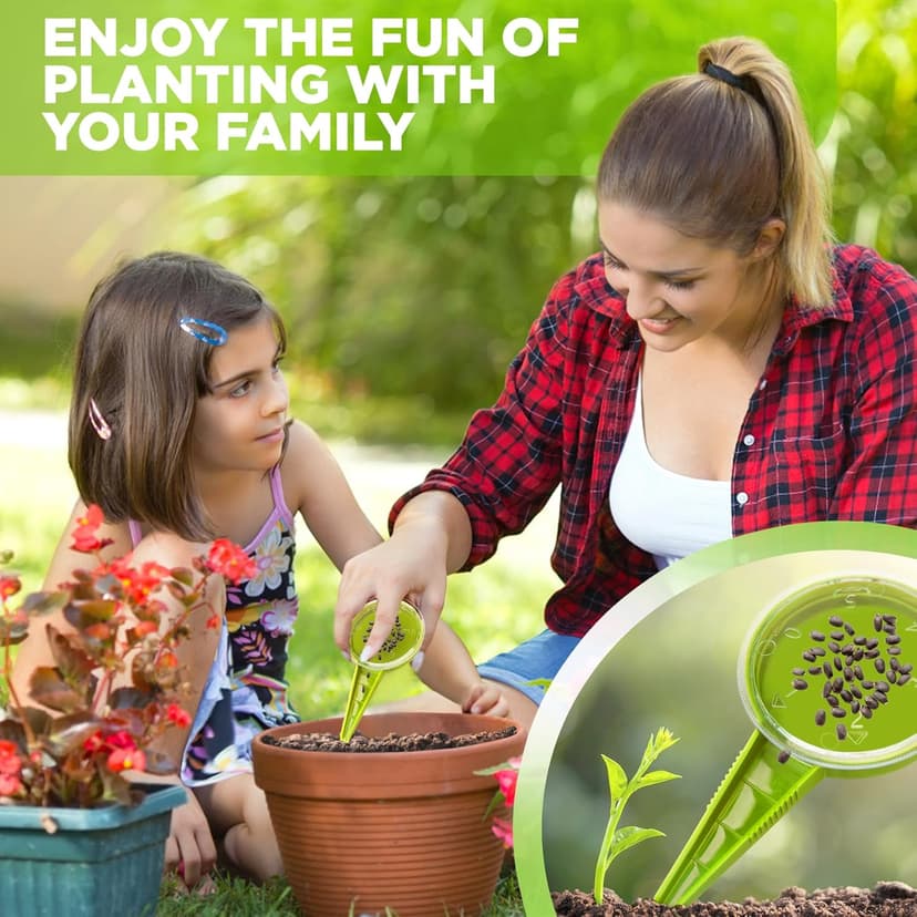 Plant Flower Seed Dispenser Adjustable Plastic Bulb Planting Tools Garden Dibber Seed Dispenser Hand for Flowers Vegetables