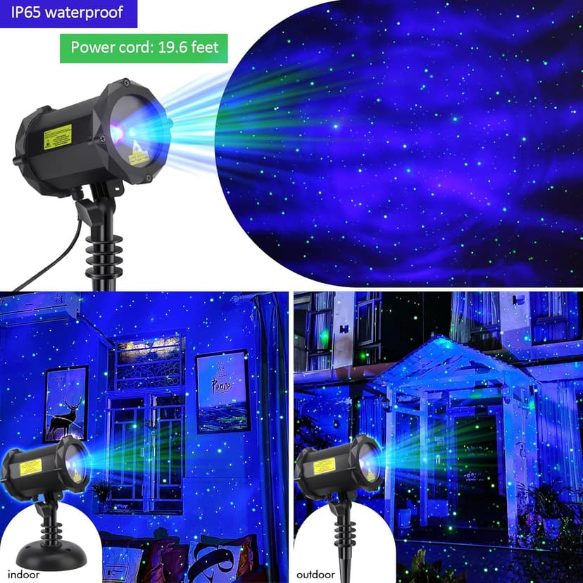 Firefly Garden Lights Laser Star Projector, Outdoor Decorative Lighting with Blue Nebula for Garden Indoor Outdoor