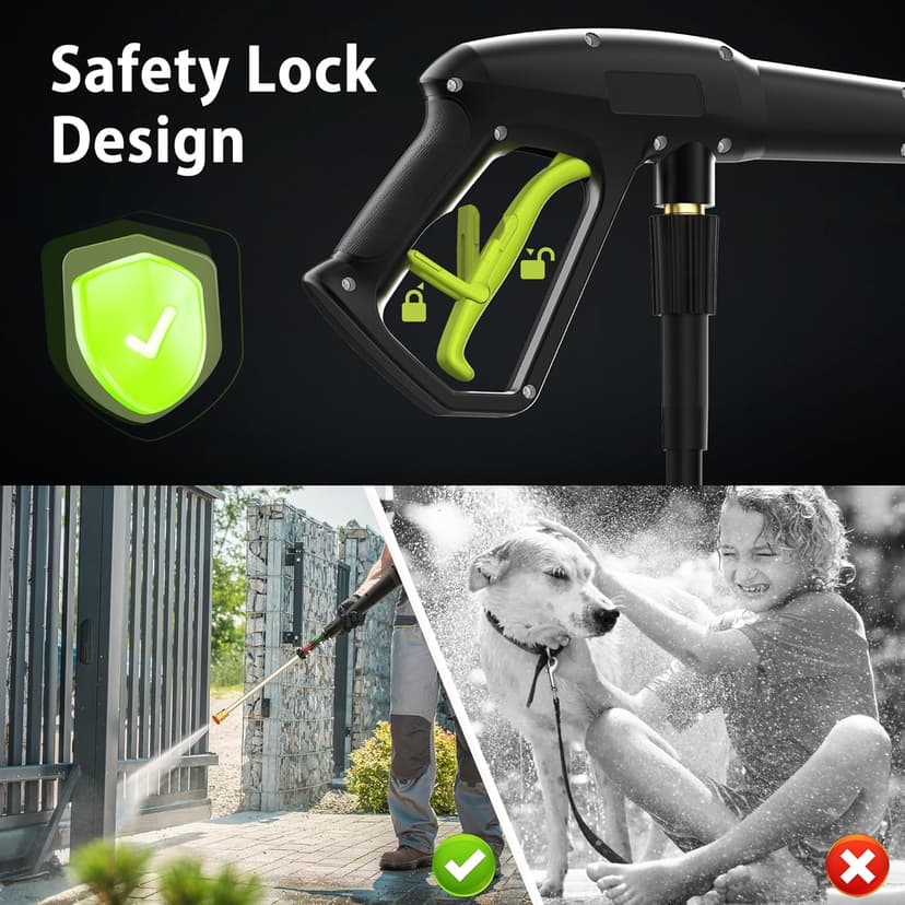 Electric Pressure Washer, 3500 PSI 2.4 GPM Power Washer with Anti-Tipping Technology, 4 Quick Connect Nozzles, Foam Cannon, Stainless Steel Lance, High Pressure Washer for Cars/Fences/Driveways/Patios
