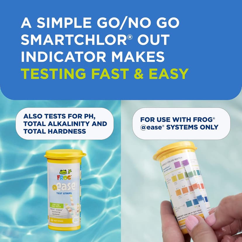 FROG @Ease Test Strips for Hot Tubs and Swim Spas - Test Strip with Out Indicator for FROG @Ease SmartChlor Cartridges, pH, Total Alkalinity and Total Hardness - 30 Test Strips