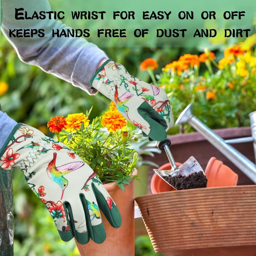 Leather-Gardening-Gloves for Women -Thorn-Proof Work-Gloves for Weeding, Digging, Planting,Pruning Yard garden Gloves