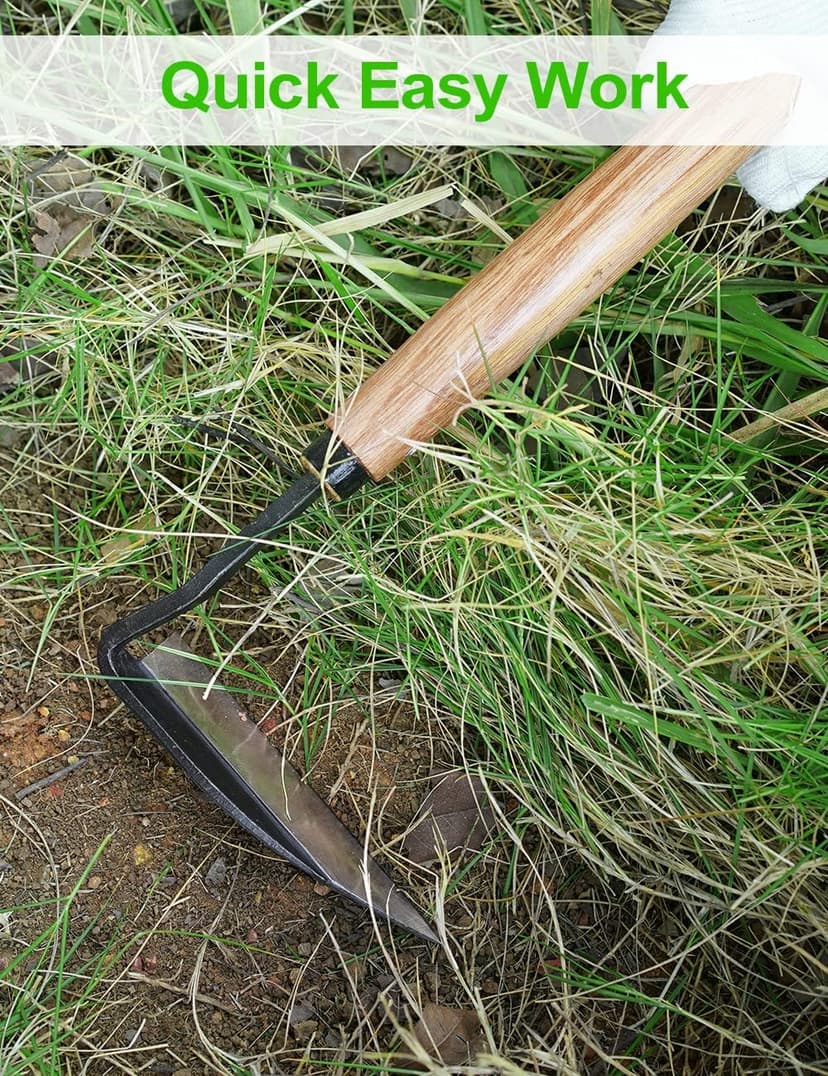TOYPOPOR Japanese Weeding Sickle Hoe, Gardening Tools, Weed Remover, Hand Weed Cutter, Kama Twisted Scythe with High Carbon Steel Blade for Cutting Grass, Soil loosening, harvesting, Digging