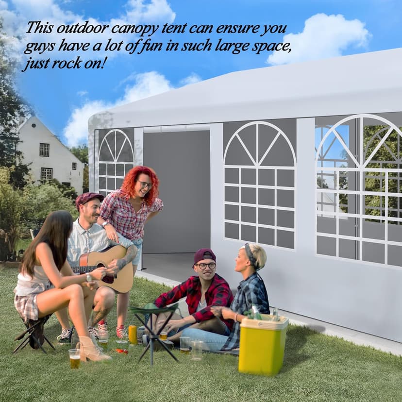 10' x 30' Canopy Party Tent & Carport - Heavy Duty Outdoor Wedding Gazebo with 4 Sand Bags, Event Shelter Canopy for Outdoor Event, Wedding, Birthday Party