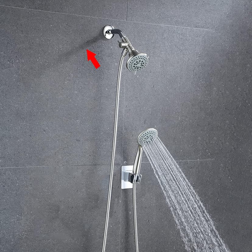 Little World Shower Arm Diverter Valve - 3 Way Shower Diverter Valve, G1/2 Solid Brass Fixed Spray System Diverter for Universal Hand Held Showerhead (Brushed Nickel)